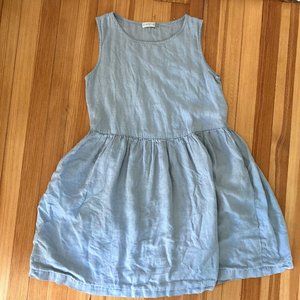 Not Perfect Linen Smock Dress Knee-Length, S